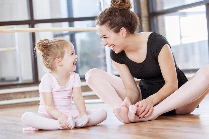 young pre-school ballet dance with teacher